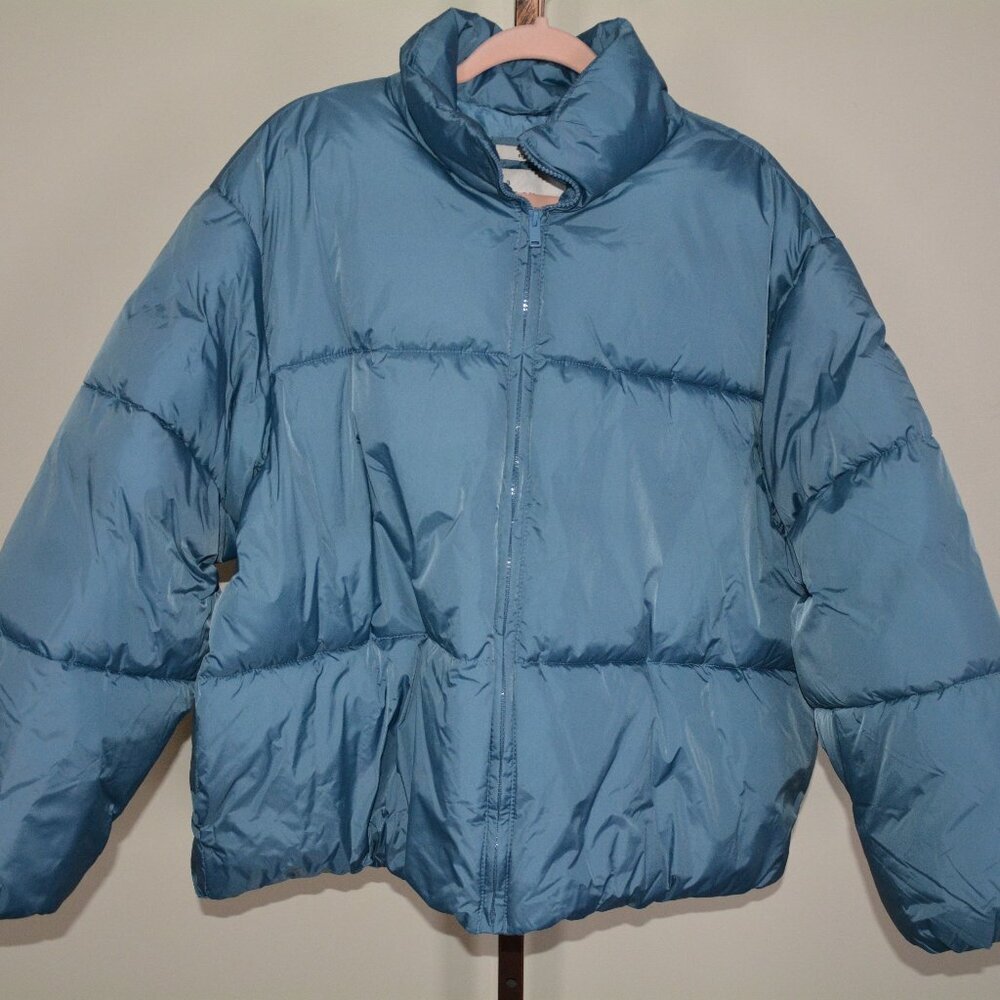 A New Day Women's Matte Puffer Jacket Coat in Light Blue XXL - New!